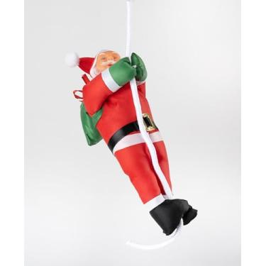 Imagem de Decoração de Natal de 25 cm Papai Noel escalada em corda enfeite de pendurar decoração de festa bonito Papai Noel corda 02