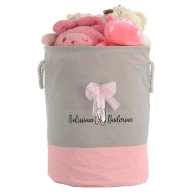 Imagem de Cesto De Roupa Suja para Menina Brinquedos Infantil Bebê Dobrável Multiuso Lavanderia (Belissima)
