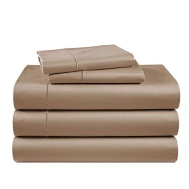 Imagem de LANE LINEN Lençóis King divididos 100% algodão egípcio para camas ajustáveis - Tecido de cetim macio e confortável para acabamento sedoso, roupa de cama fresca respirável ecológica produzida de forma