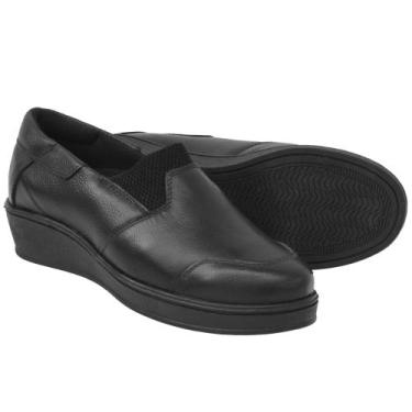 Imagem de Sapato Anabela Feminino Em Couro Conforto Dia a Dia - PIRES SHOES, 37