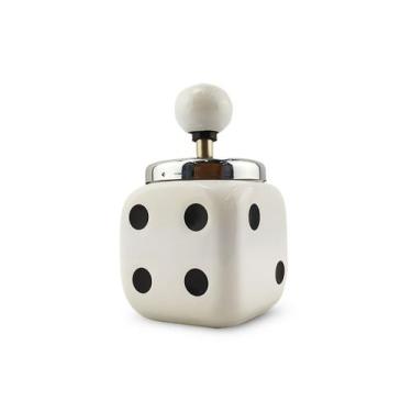 Imagem de Cinzeiro Ceramica Com Tampa E Reservatório Branco - Spinning Ashtray