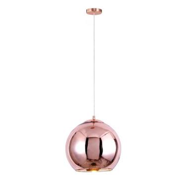 Imagem de Luminária Pendente 35cm Globo Vidro Bola Dixon Led Teto Espelhada Rose