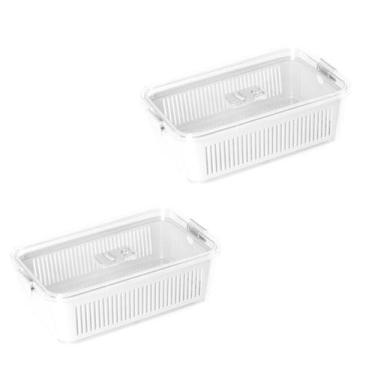 Imagem de Kit 2 Potes Hermético Slim Multiuso 2.570 ML Branco - Paramount