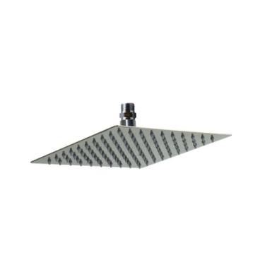 Imagem de Ducha Inox 304 Quadrado 20x20 Slim Com Niple Suporte De Teto - AMG Met