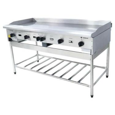 Imagem de Chapa Americana a Gás 1,50 m Profissional com Pés 18 mm Baixa Pressão 