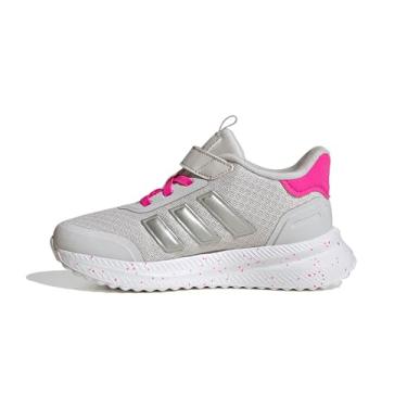Imagem de adidas Tênis infantil unissex X_PLR Path Elastic Lace & Strap, Cinza/prata metálico/rosa choque, 15