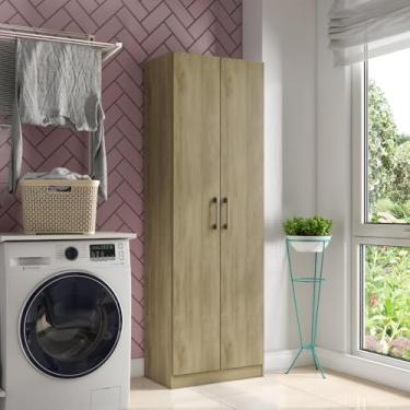 Imagem de Armário Utilitário Lavanderia 1,69m de Altura 2 Portas Noce Carraro
