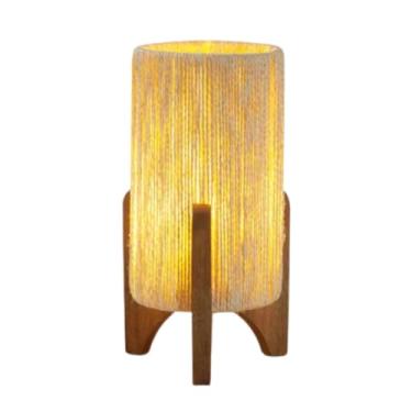 Imagem de Abajur Decorativo Milão em Corda Sisal Natural e Pés de Madeira Maciça