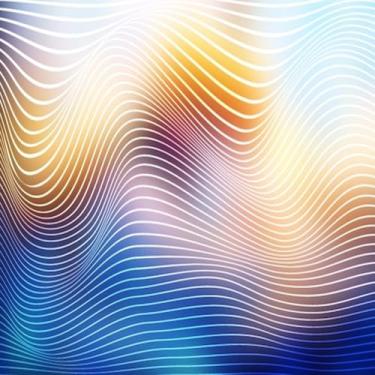 Imagem de Quadro Decorativo Abstrato Wave Fundo Degradê Luxo Moderno Sala Quarto Escritório 50x50cm