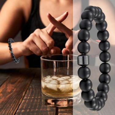 Imagem de Pulseira de bebidas para mulheres | Pulseira antiálcool | Pedras de pulso calmantes emocionais, joias ajustáveis para viagens de negócios, viagens e adolescentes, One Size, Tecido, Sem Pedra Preciosa