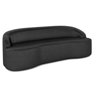 Imagem de Sofá 5 Lugares Para Sala De Estar Living 300cm Theo D06 Sintético Preto - Mpozenato