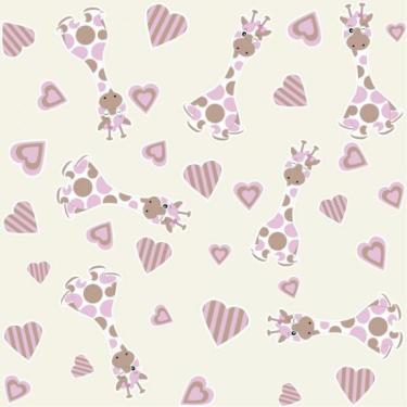 Imagem de Papel De Parede Infantil Girafa Menina
