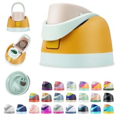 Imagem de BydGxy Tampas de substituição para garrafa de água Owala 680 g/947 g/1,134 g – tampa flip top à prova de vazamento com palha, opções de cores fofas como algodão doce (creme de caramelo)