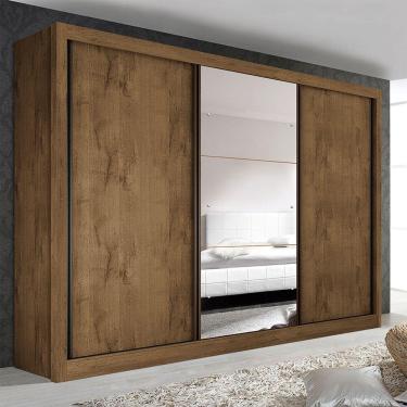 Imagem de Guarda Roupa Casal Com 3 Espelhos E 3 Portas Minastex Freijó