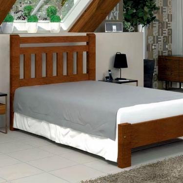 Imagem de Cama de Casal Tokio de Madeira Maciça Angelim Castanho
