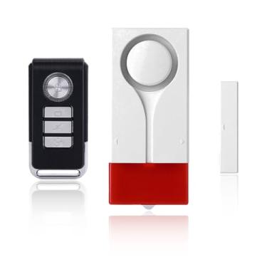 Imagem de Tuxihapp Alarme de vibração antifurto de carro, dispositivo antifurto de segurança de porta automotiva de 108 dB com luz vermelha, sistema de alarme de janela de carro remoto sem fio, dispositivo