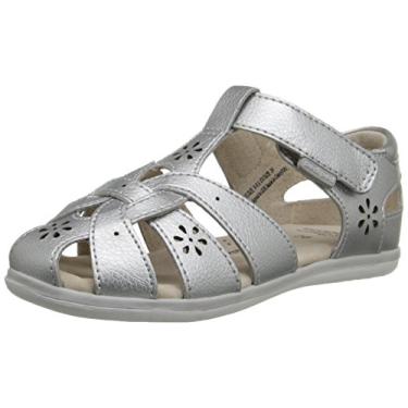 Imagem de pediped Sandália Flex Nikki (bebê/criança pequena), Prata, 12.5-13 Narrow Little Kid