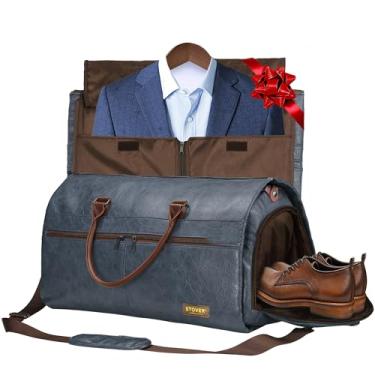 Imagem de STOVER Bolsa de viagem de vestuário, mala de mão conversível grande 2 em 1 para homens e mulheres - ternos, vestidos e roupas para pendurar + compartimento para sapatos - Bolsa esportiva de fim de