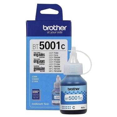 Imagem de Tinta Brother Bt-5001c Bt5001 Ciano autêntico Dcp-t300 Dcp-t500w Dcp-t700w Mfc-t800w 41.8ml