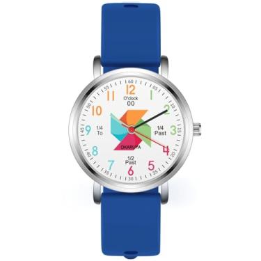 Imagem de Kchss Relógio infantil analógico à prova d'água, cata-vento para crianças de 8 a 12 anos, relógios de professores para meninos de 5 a 7 anos, 6 a 8 anos, fácil de ler, relógios educativos para meninas