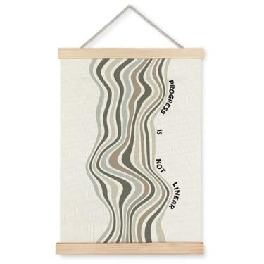 Imagem de Exqcom Decoração de parede de saúde mental, pôster inspirador de arte de parede de saúde mental, pôsteres abstratos Progress is Not Linear para sala de aula, consultoria escolar, consultoria, terapia