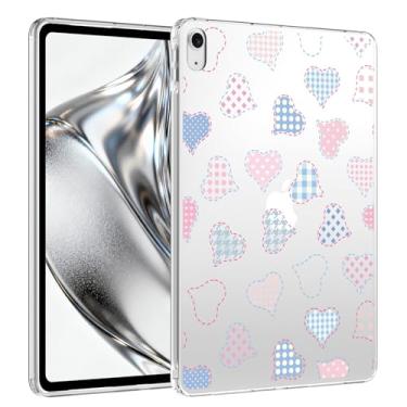 Imagem de VibrantFruitique Capa feminina para iPad Air de 11 polegadas, M3 (2025)/M2 (2024), iPad Air 5ª/4ª geração, 11 polegadas, linda capa transparente com coração de aquarela, fina, leve, antiarranhões e
