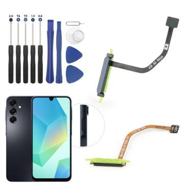 Imagem de Substituição do cabo flexível do sensor de impressão digital para Samsung Galaxy A16 5G A166B/A166U Botão liga/desliga cabo flexível com ferramentas (azul-preto)