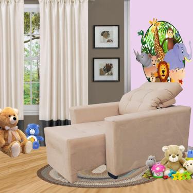 Imagem de Poltrona De Amamentação E Decoração Quarto Sala Reclinável Leticia Capuccino