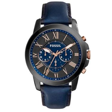 Imagem de Relógio Fossil Masculino Analógico Azul Fs5061-0an Fs5061-0an