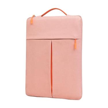 Imagem de Ysyqkn Capa para Laptop com Alça E Bolso, Estilo Maleta, Bolsa para Notebook Ideal para Viagens, Compatível com Computadores de Até 15 Polegadas, Rosa, Tamanho real