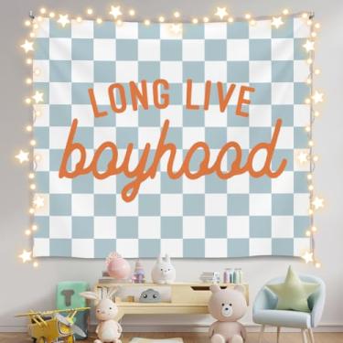 Imagem de Forola Tapeçaria de parede inspiradora para quarto de crianças, 150 x 129 cm, design de afirmações de animais, decoração motivacional para cabeceira de sala de aula de berçário (azul-menino)