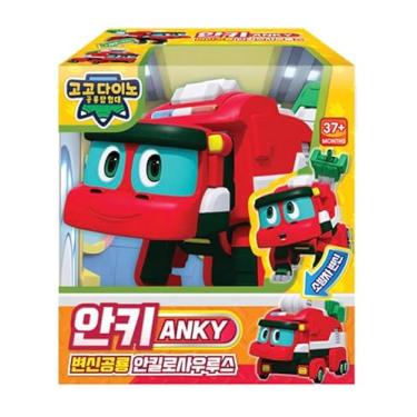 Imagem de Anky GoGo Dino Transforming Fire Truck/Ankylosaurus – Mini Convertible Robot Vehicle Figure