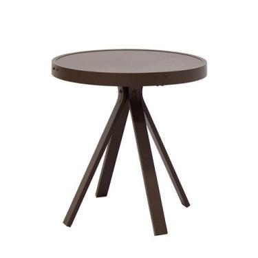 Imagem de Mesa Mesinha Lateral Tampo Liso Alumínio para Área Externa e Interna -