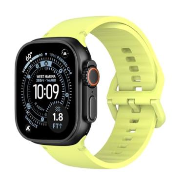 Imagem de MoKo Pulseira de relógio esportivo compatível com Apple Watch Ultra 3/2/1 de 49 mm, S11/S10 46 mm, 9/8/7 45 mm, SE3/SE2/SE/6/5/4 de 44 mm, 3/2/1 de 42 mm, pulseira de silicone respirável sem lacunas