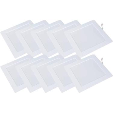 Imagem de Kit 10 Luminária Plafon Led Quadrado Embutir 24W 4000K Noll