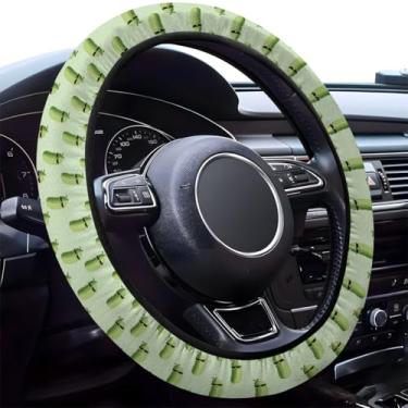 Imagem de GENANY Capa de volante Pickle, aderência de roda de neoprene antiderrapante, protetor de roda de motorista respirável, acessórios de carro que absorvem o suor, presentes, decoração