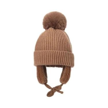 Imagem de Gorro De Lã Tricotado Quente E Grosso Para Crianças De 2 a 8 Anos Com 