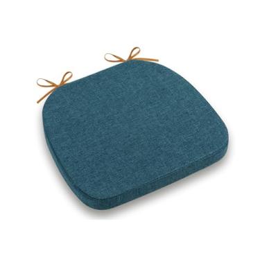 Imagem de Almofadas de assento para cadeira de cozinha 43 x 40 cm, almofadas de cadeira em forma de U com laços almofadas de cadeira de sala de jantar, almofada de assento antiderrapante de substituição com