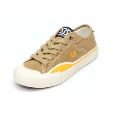 Imagem de SEW BY SOU Tênis de skate masculino de couro cano baixo profissional para treinamento de skate casual, Bege, 39