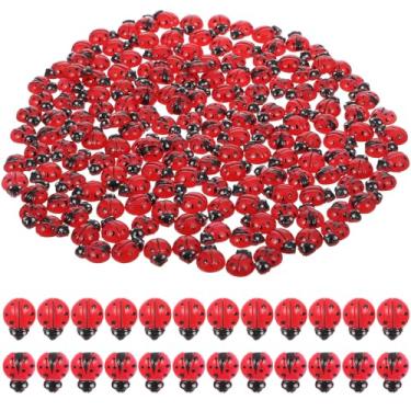 Imagem de Heclia Mini joaninhas de resina para artesanato 200 peças luminosas mini decorações de joaninha com asas móveis, insetos artesanais de resina para jardim de fadas, casa de bonecas, festa DIY e