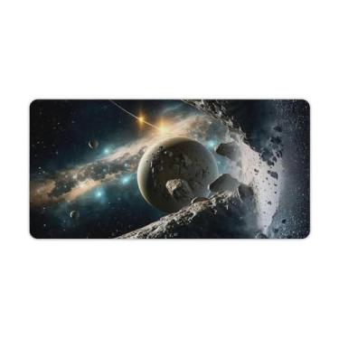 Imagem de FoRes Céu estrelado universo barreira pedra grande tapete de mouse pad base de borracha antiderrapante tapete de mesa laptop acessórios de computador suprimentos bloco de escrita para escritório casa