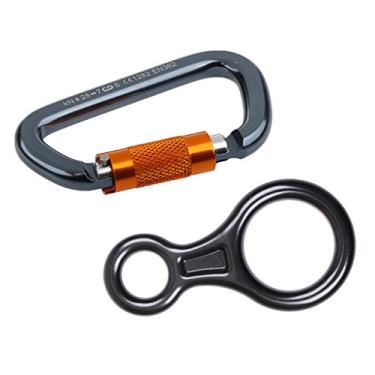 Imagem de 35KN 8 Dispositivo de Amarração de Rapel + Mosquetão 28KN