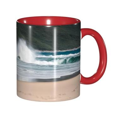 Imagem de Zeraoke Beautiful Waves Print Canecas de café criativas, personalizadas, presente para a família, tamanho de 325 ml, unissex