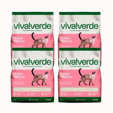 Imagem de Kit Areia Higiênica Biodegradável Para Gatos Viva Verde Grãos Mistos 1