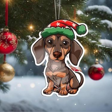 Imagem de Enfeites de Natal para pendurar em cristal, enfeites de árvore de Natal feitos à mão, decoração de carro e casa - presentes de Natal, decoração de artesanato em acrílico, ideias de troca de presentes