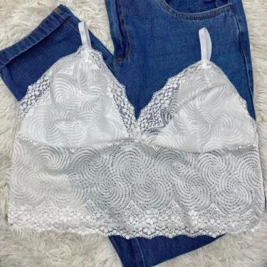 Imagem de Cropped Renda Plus - VM Store, Branco, 52/54