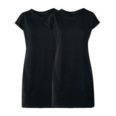 Imagem de Kit 2 Vestidos Feminino Estilo Camiseta  Moda Básico Slim Fitness, Pre