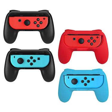Imagem de Beastron Joy Con Grips compatíveis com Nintendo Switch, kit de alça para controle Nintendo Game Switch Joy Con, pacote com 4 (acabamento fosco)