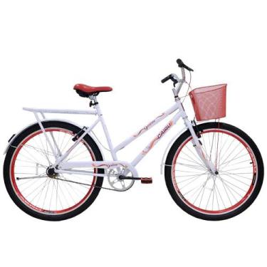 Imagem de Bicicleta Cairu Aro 26 Cesta Feminino Personal Genova 311010, Branco c