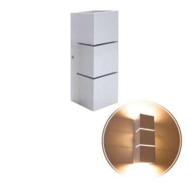 Imagem de kit 2x Arandela Focos Fachos Frisos 30cm P/ 2 Lâmpadas E27 - Branca St